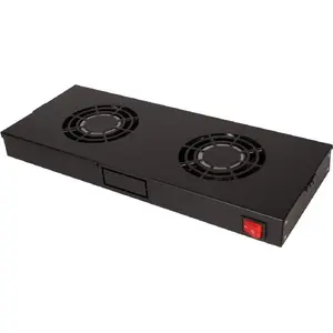 Secomp fan unit 19-inch model 26.21.0304 — 2 fans, ON/OFF, black