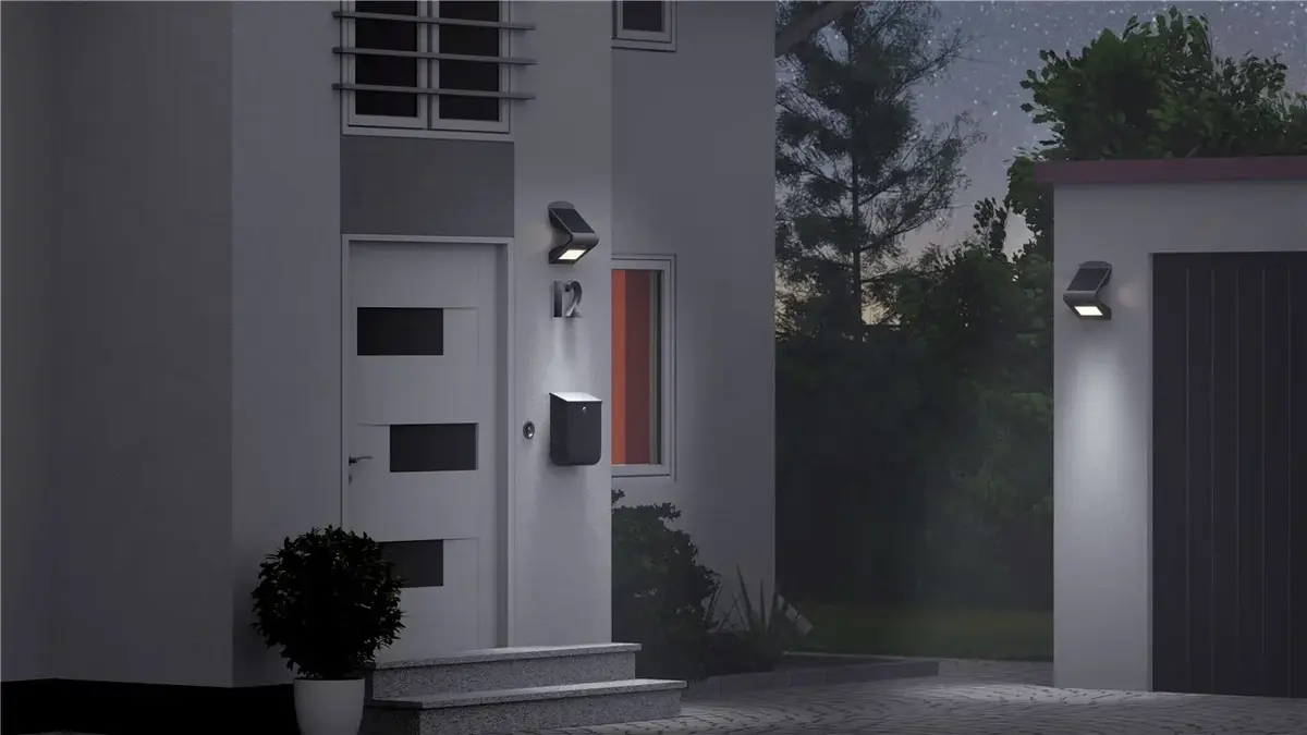 Outdoor Wall Light Goobay 1.5W Black LED Solar Photo 6