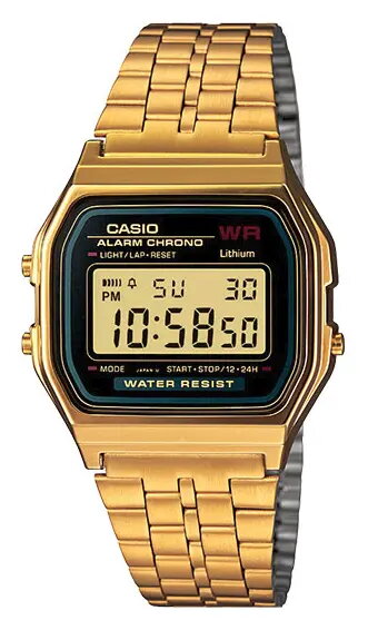 Casio A159WGEA-1 Elektroniski rokas pulkstenis zelta