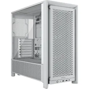 PC case CORSAIR FRAME 4000D RS Midi Tower White — ATX, tempered glass, 3x120mm front fans, supports 360/240/140mm radiators