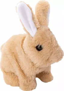 Plush Battery-Operated Bunny ASKATO 117041 — Brown, Battery-Powered Soft Toy