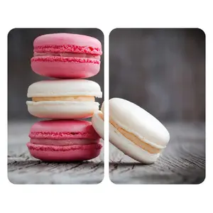 Cutting board Wenko Macarons Rectangular glass and plastic, 300×520×18 mm, set of 2, multicolour