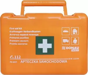 Auto pirmās palīdzības komplekts Polska Firma Donau Safety DIN 13164 kastītē
