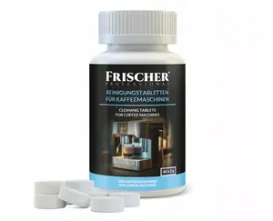 Tīrīšanas tabletes kafijas automātam FRISCHER FR00016 — 60 gab. × 2 g, plastmasas burka