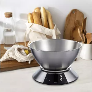 Electronic kitchen scales Eldom IK3701 (max 5 kg, 1 g accuracy, stainless steel, bowl included, LCD)