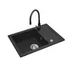 Maidsinks BALI 62x44 1B1D Sink Set with Flessi Black Edition Faucet Photo 3
