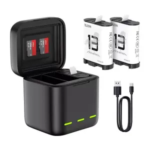 Трехканальное зарядное устройство Telesin S0-BCG-10-TGP для GoPro Hero 13 Black — одновременная зарядка 3 аккумуляторов