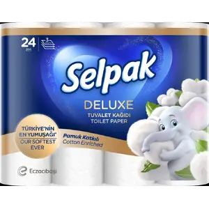Tualetes papīrs SELPAK Deluxe Cotton 3 kārtas, 130 loksnes ruļlī
