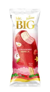 mr big MR.BIG Strawberry and Vanilla Flavor Cream Ice Cream with Strawberry Glaze