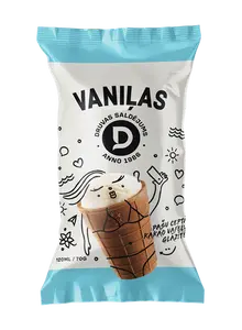 Druvas saldējums Vanilla Ice Cream in Cocoa Wafer Cup 120ml