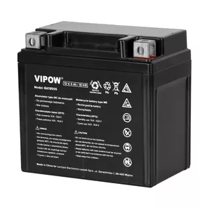 Motocikla akumulators VIPOW 12V 5Ah, palaišanas strāva 70A, modelis CSB-125 Moto Vipow