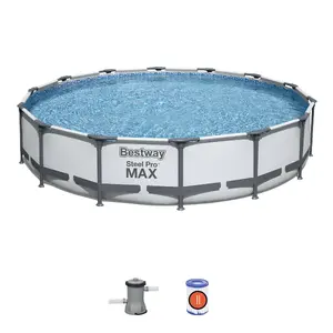Framed Pool Bestway Steel Pro 4.27 m x 0.84 m, Round, 10,220 L, 2,006 L/h Filter Pump