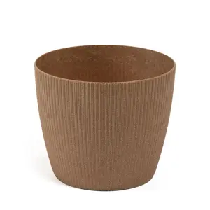 Flower pot LAMELA Neogard MAGNOLIA ECO WOOD, brown, Ø 11.1 cm, height 140 mm