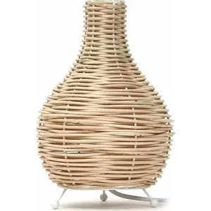 Table rattan lamp PLATINET PTL2120 light brown S-shape — compact tabletop lighting