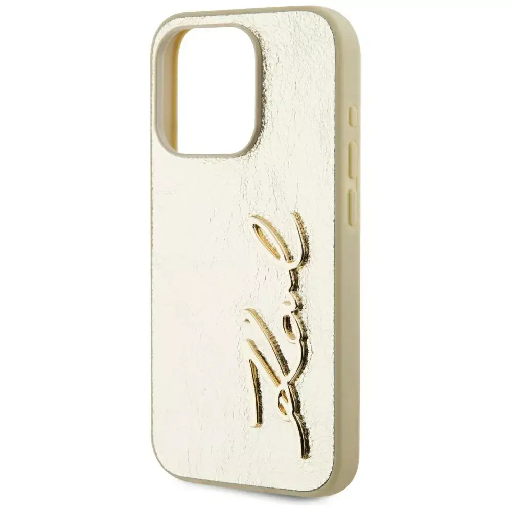 Karl Lagerfeld Wrinkled Metal Signature vāciņš iPhone 15 Pro Max Photo 3