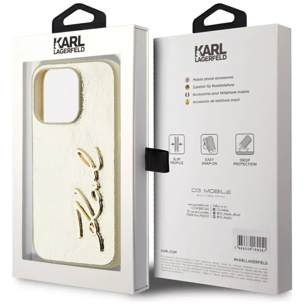 Karl Lagerfeld Wrinkled Metal Signature vāciņš iPhone 15 Pro Max Photo 4