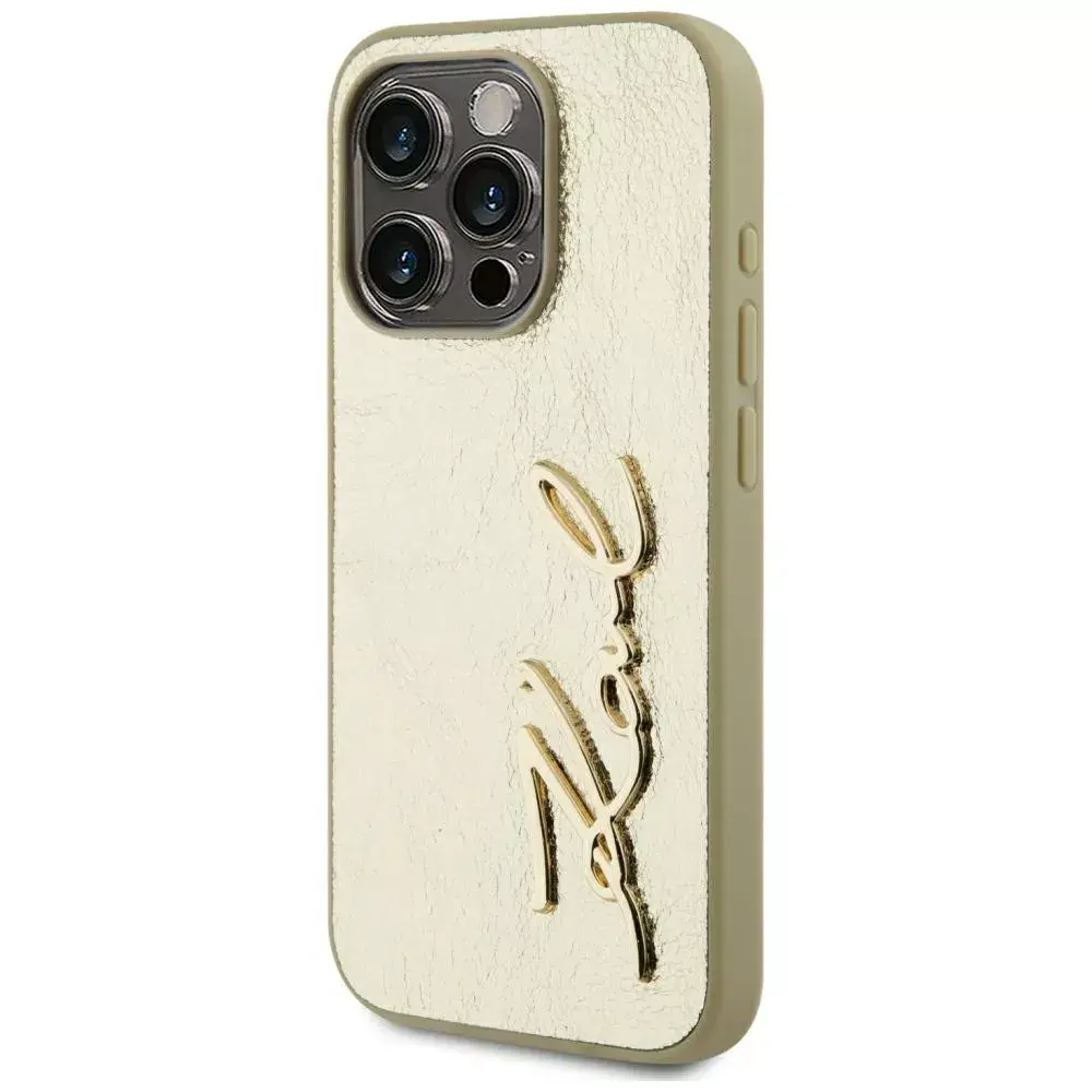 Karl Lagerfeld Wrinkled Metal Signature vāciņš iPhone 15 Pro Max Photo 8