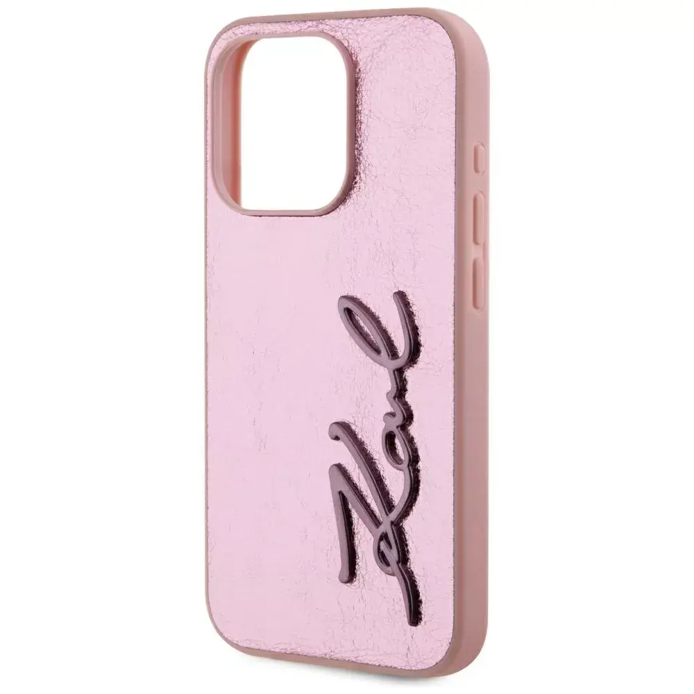 Karl Lagerfeld Wrinkled Metal Signature vāciņš iPhone 15 Pro Max Photo 2
