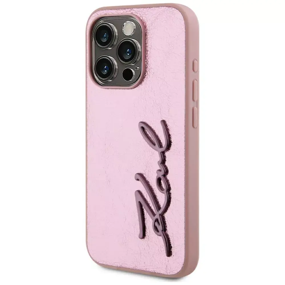 Karl Lagerfeld Wrinkled Metal Signature vāciņš iPhone 15 Pro Max Photo 8