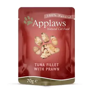 Влажный корм для кошек Applaws Tuna Fillet 70 г — для взрослых, 16% белка, 80% влажности, вкус рыбы