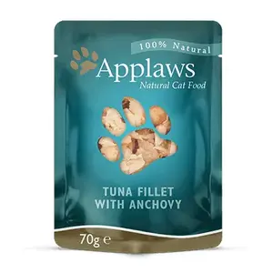 Влажный корм для кошек Applaws Тунец с анчоусом 70 г лоток — для взрослых, 14% белка, 82% влажности, 1% жира