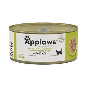 Wet cat food Applaws Tuna fillet with seaweed in broth 156 g pouch, 16% protein, 1% fat, 80% moisture