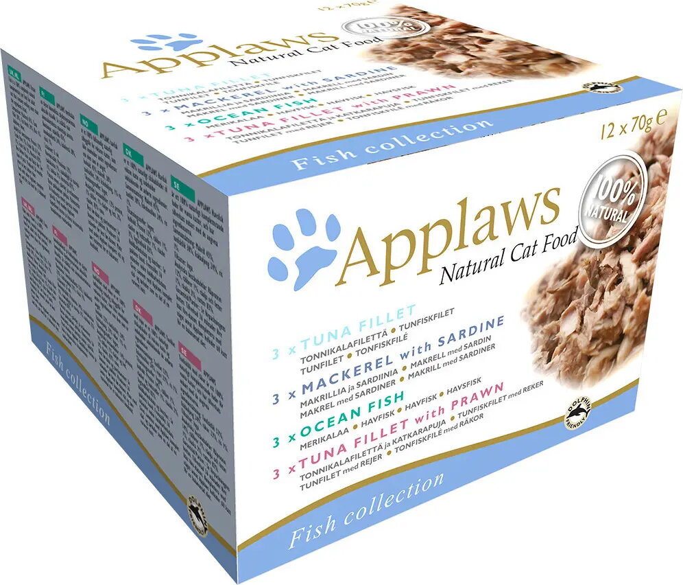 Mitrais kaķu barība Applaws multipakas 12×70