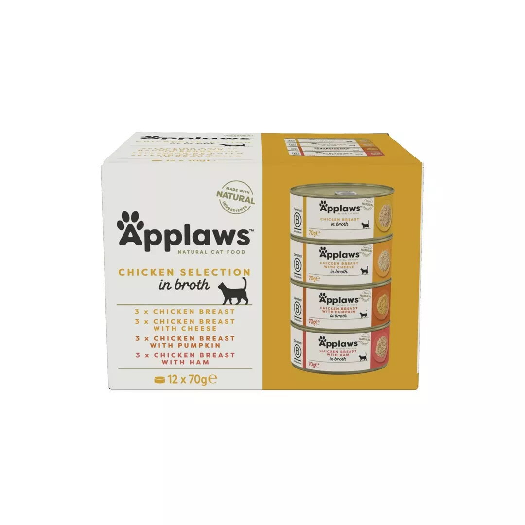 Mitrā kaķu barība Applaws Chicken Selection