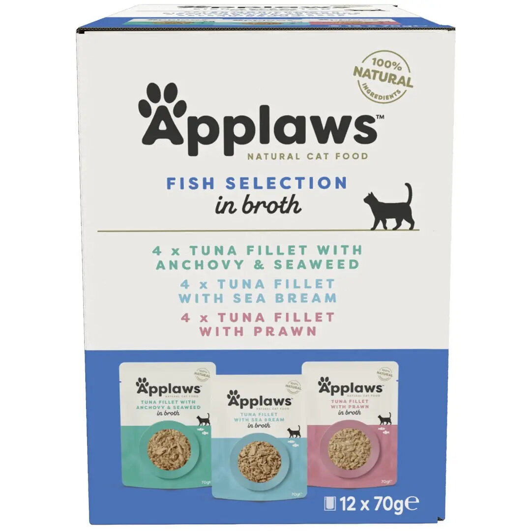 Mitrā kaķu barība Applaws Fish selection