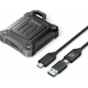 Корпус для M.2 SSD ORICO XAM2 USB-C 3.2 чёрный — внешний адаптер NVMe/SATA