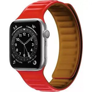 Hurtel Magnetic Strap for Watch 7 41mm — Magnetic Milanese Loop, Red