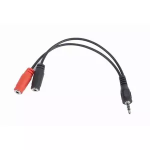 Audio kabelis GEMBIRD 3.5 mm jack — 3.5 mm jack CCA417W, 0.2 m, melns