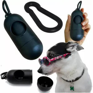 Dog waste bag dispenser case, black, round — No name dog-8