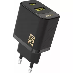 Зарядное устройство Dudao A26T 25W с USB-A и USB-C, чёрное