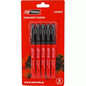 Pastāvīgie marķieri AWTools AW29610 komplekts 5 gab., melni, smalks gals