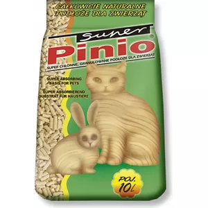 Kaķu smiltis Super Pinio Natural 10 L — dabīgs clumping tips, 10 litru maisiņš