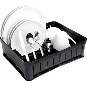 Dish drying rack Vilde 39.8×31×12 cm black loft — countertop drainer