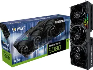 Видеокарта PALIT GeForce RTX 5080 — 16 ГБ GDDR7, 256-bit, PCIe 5.0, 331.9 мм, 3x DP 2.1b + HDMI 2.1b