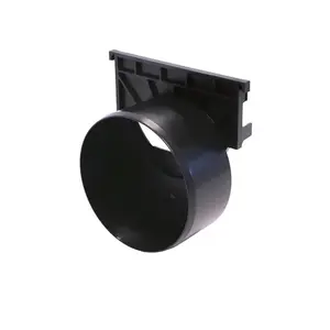 Gutter end wall ACO Euroline DN110 black with pipe connection