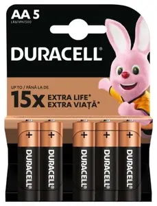 Duracell AA Alkaline Batteries, 5 Pieces