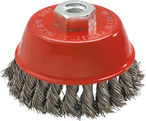 Metal grinding brush GRAPHITE 65 mm M14 conical twisted bristles