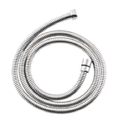 Shower hose INVENA 150–200 cm metal double grip, flexible stainless finish