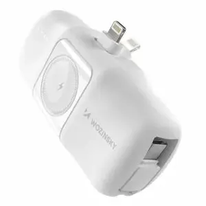 Power bank Wozinsky WF16-YLS 5000mAh 15W with built-in USB-C cable and Apple Watch charger, White