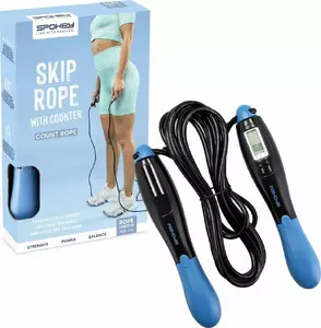 Skipping rope SPOKEY COUNT ROPE with jump and calorie counter, digital fitness rope