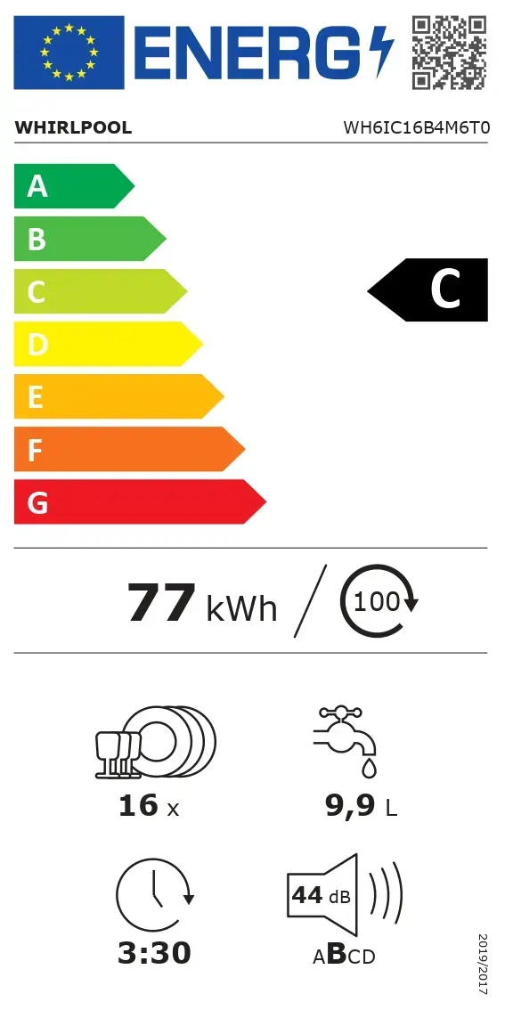 Iebūvējamā trauku mazgājamā mašīna Whirlpool WH6IC16B4M6T0 Photo 9