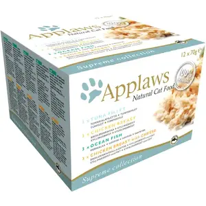 Влажный корм для кошек Applaws 12×70 г — курица, рыба и тунец, влажность 80%, белок 16%, жир 1%