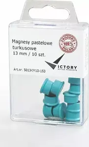 Magnetic Pins Victory Office Product 13 mm, pack of 10, pastel turquoise