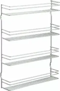 Wall spice rack METALTEX Pepito with 4 shelves, silver, metal coated, rust-resistant