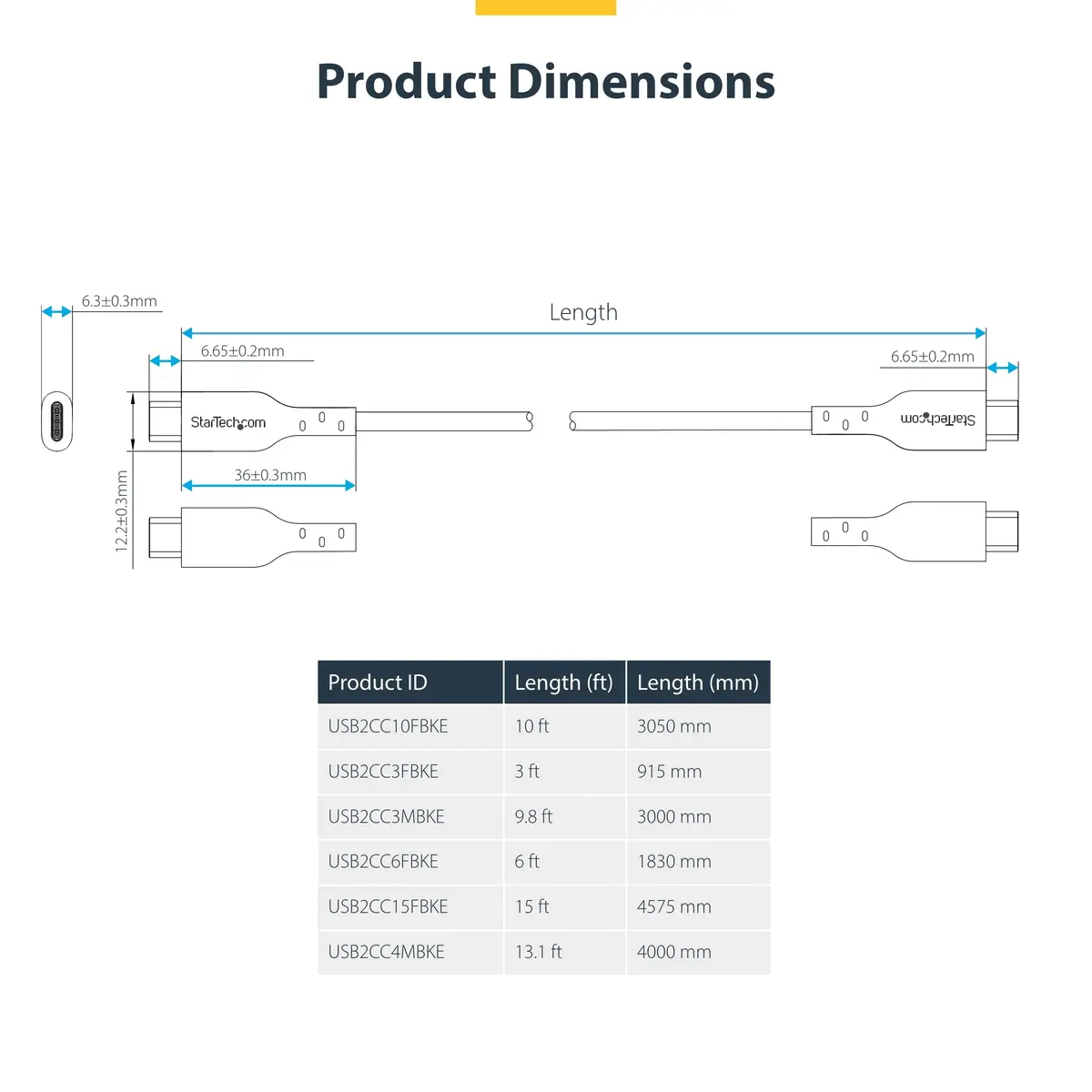 USB-C uzlādes kabelis StarTech.com 4m 60W 3A PD Photo 5