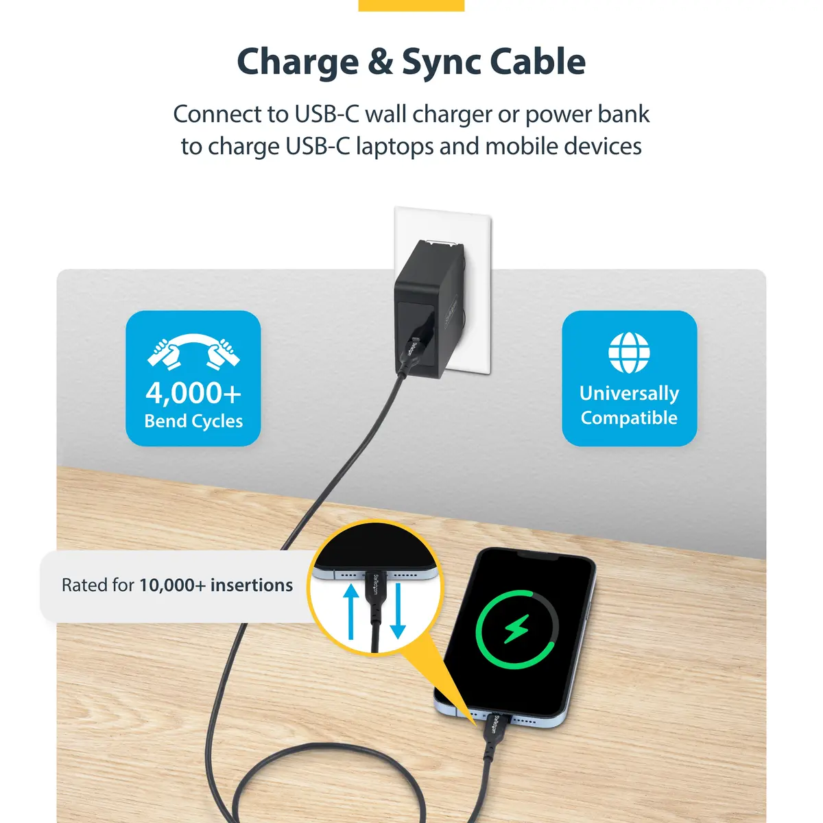 StarTech USB-C uzlādes kabelis 4m 60W Photo 8